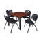 Kee Kee Square Table & Chair Set, Wood, Metal, Plastic Top, Cherry TB4242CHBPBK47BK - alternate 1